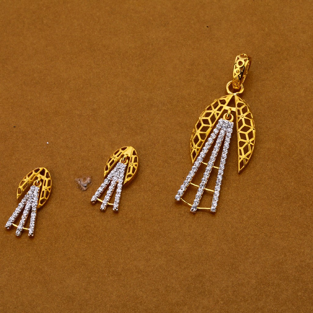 916 cz designer ladies hallmark pendant set fsp159