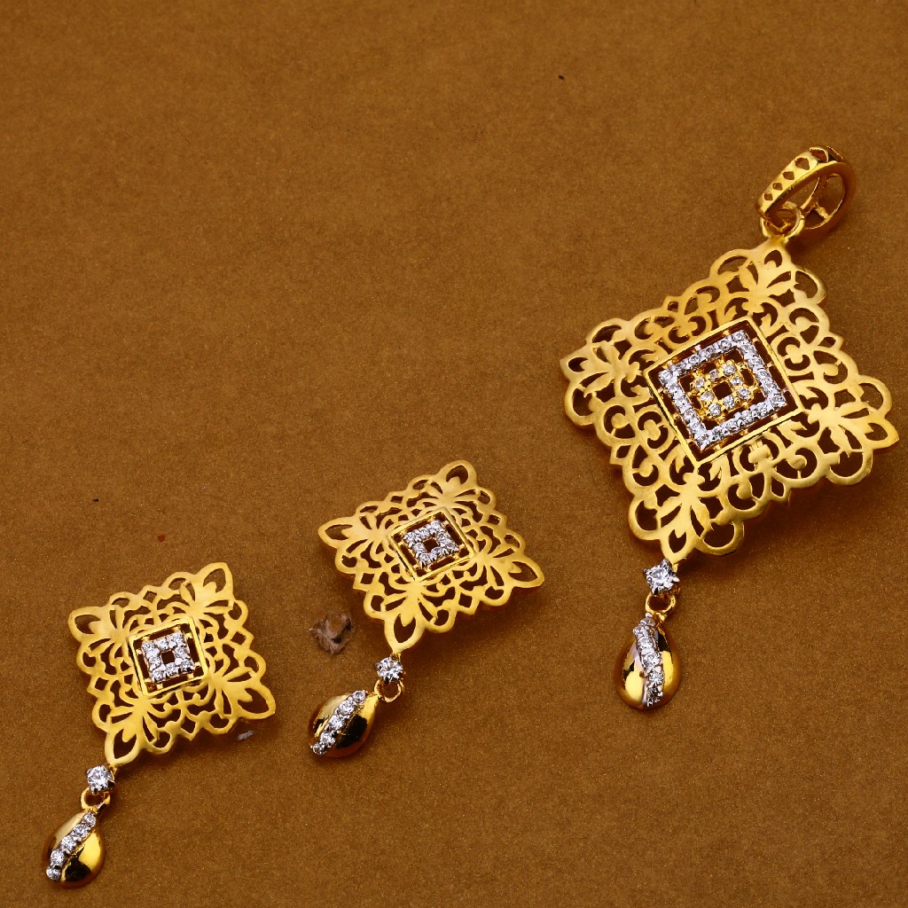 916 Gold Designer Pendant Set FPS162