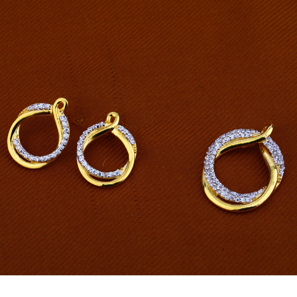 916 Gold Cz  fANCY  Pendant Set FPS62
