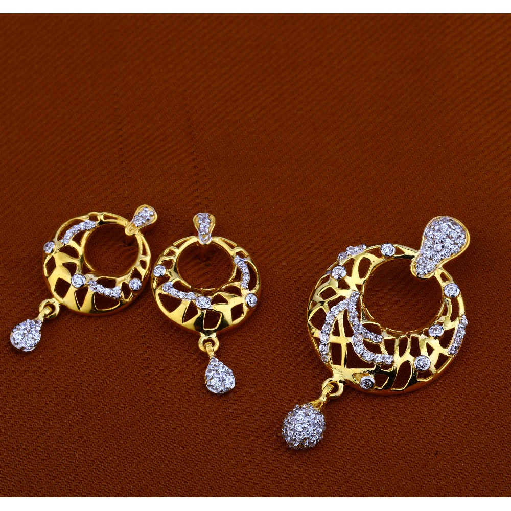 916 Gold Cz  Exclusive  Pendant Set FPS61