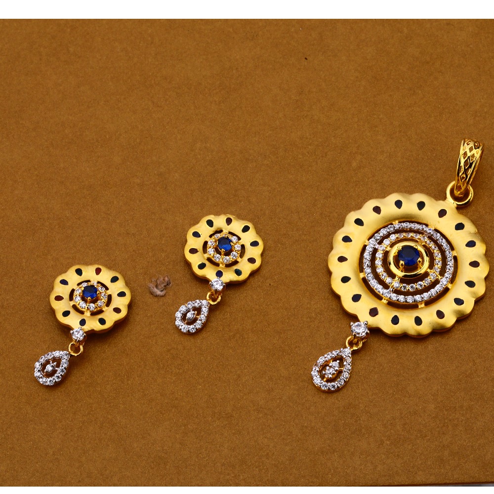 916 Gold Ladies Designer Pendant Set FPS188
