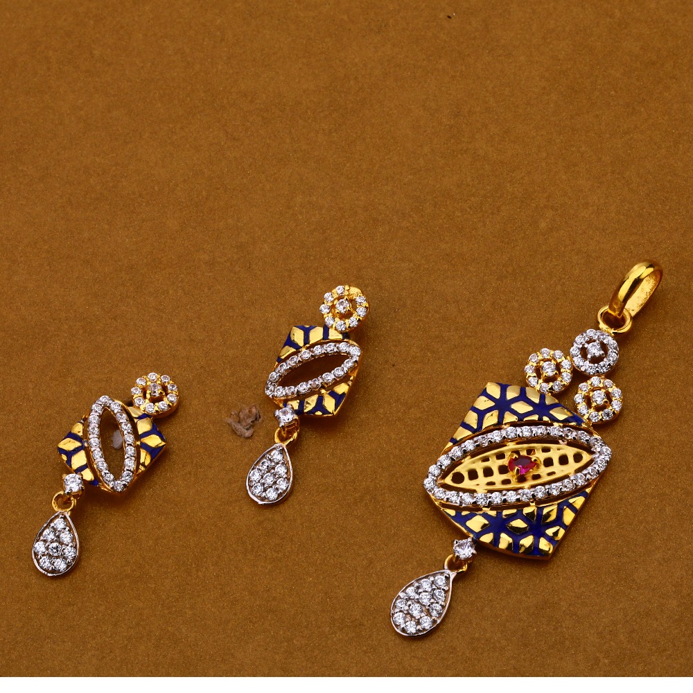 916 Gold Ladies  Classic  Pendant Set FPS187