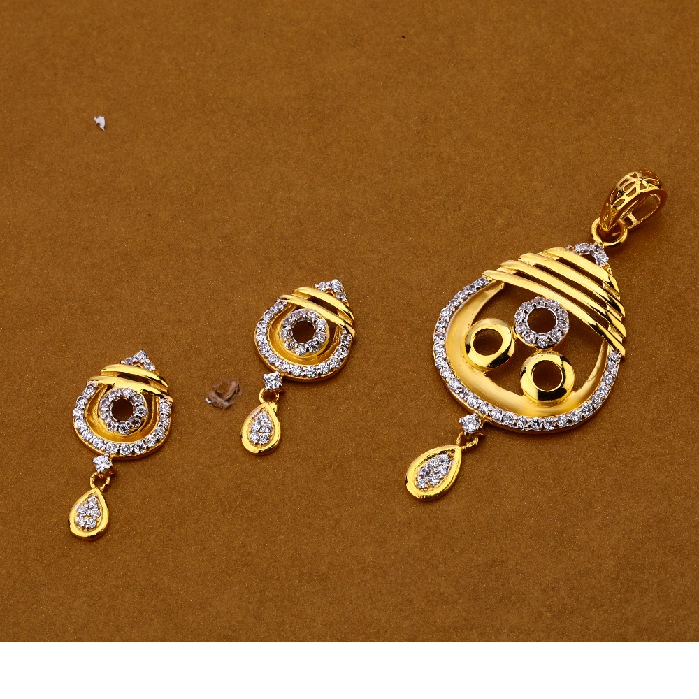 916 Gold Hallmark Pendant Set FPS173
