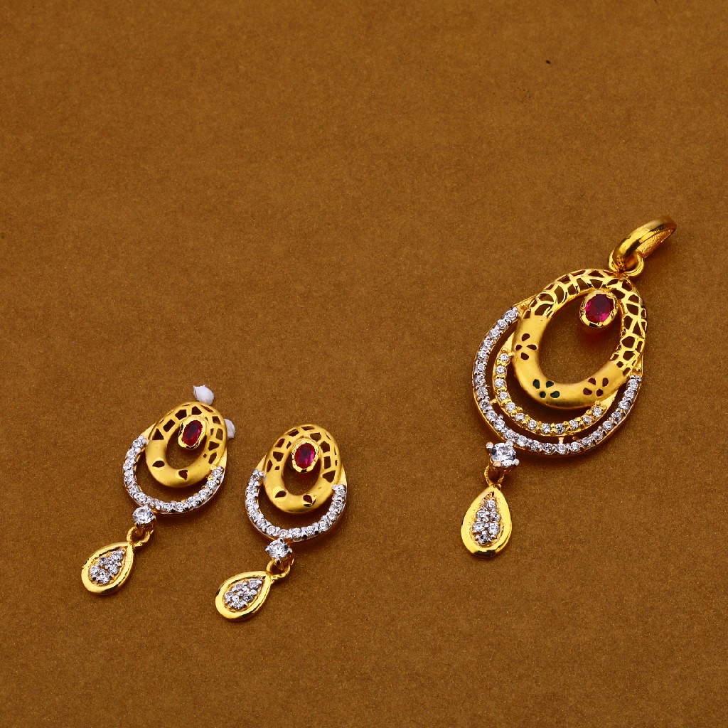 22kt Gold Stylish Pendant Set FPS107