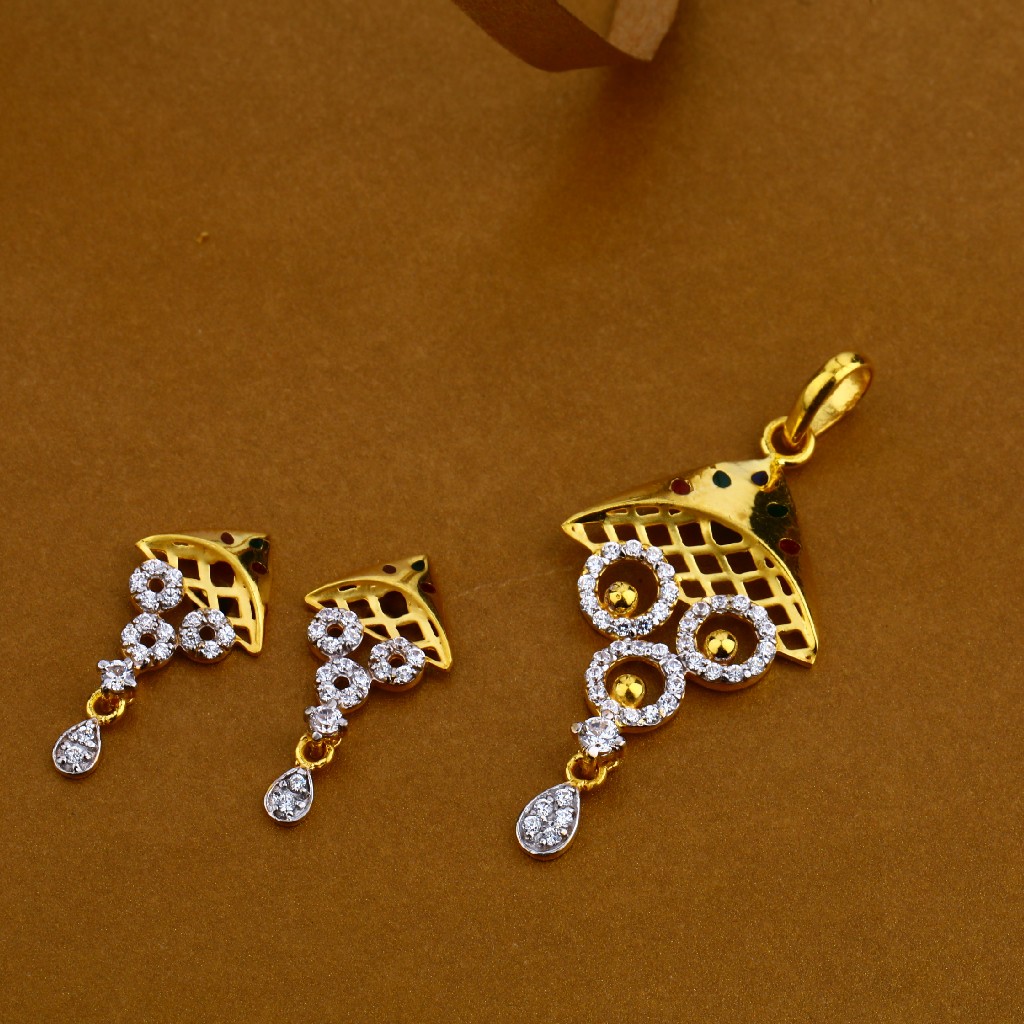 916 cz hallmark fancy pendant set fps25