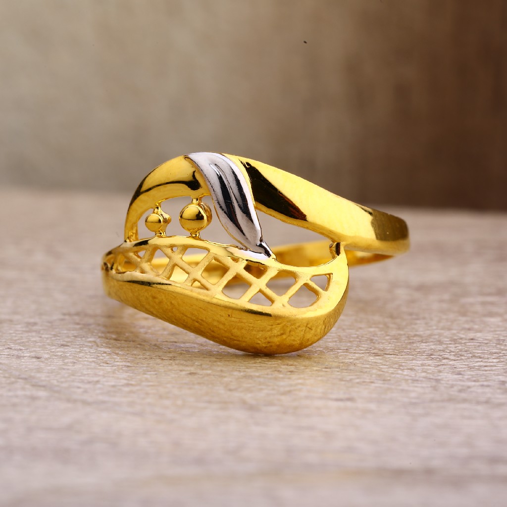 916 Gold Classic plain Ring LPR278