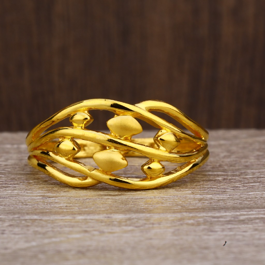 22kt Gold Hallmark Stylish  Plain Ring LPR214