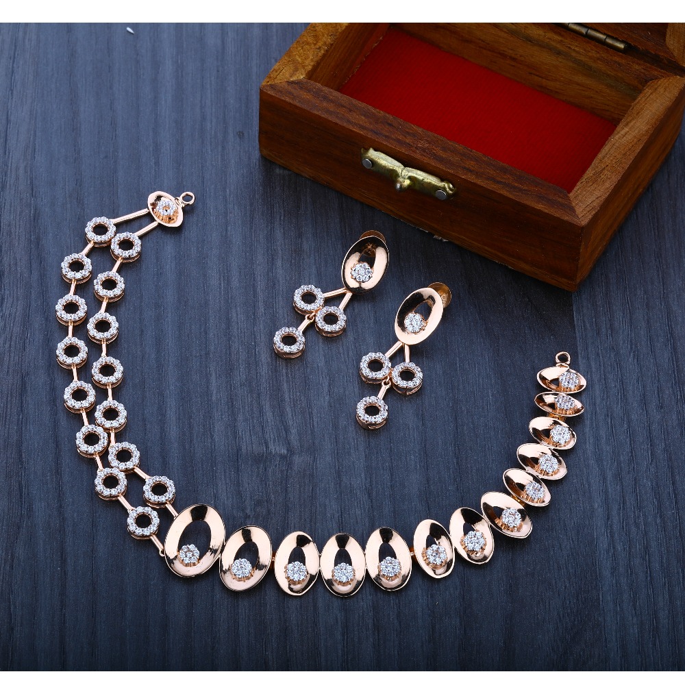 750 Rose Gold  Classic  Necklace Set RN02