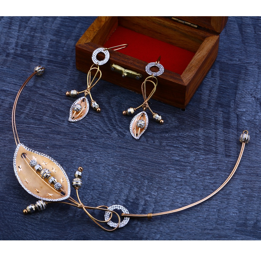 750  rose gold classic   women's hallmark  necklace set  RN25