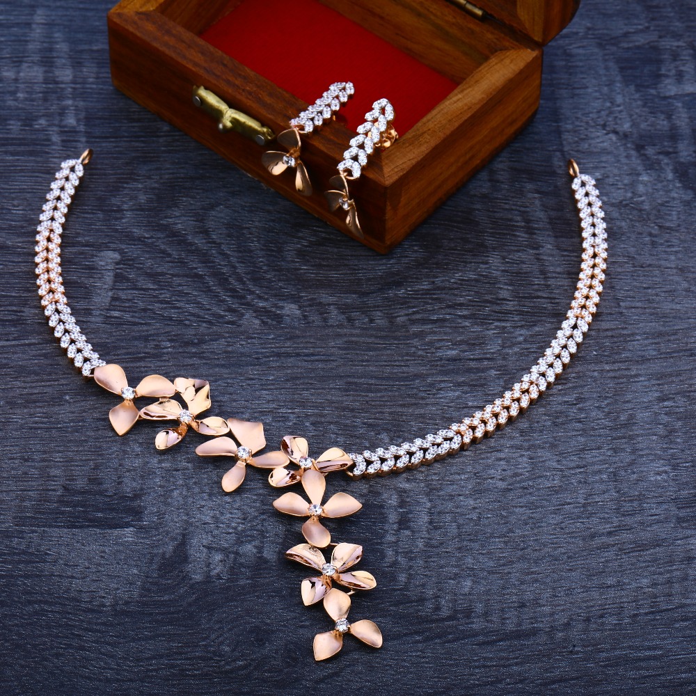 18ct  Rose Gold Stylish  Necklace Set RN52