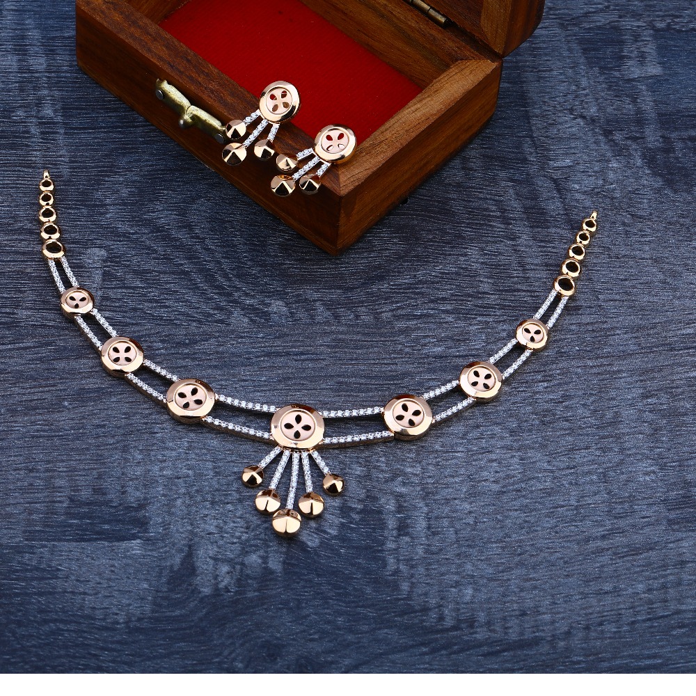 750 Rose Gold Fancy  Necklace Set RN75