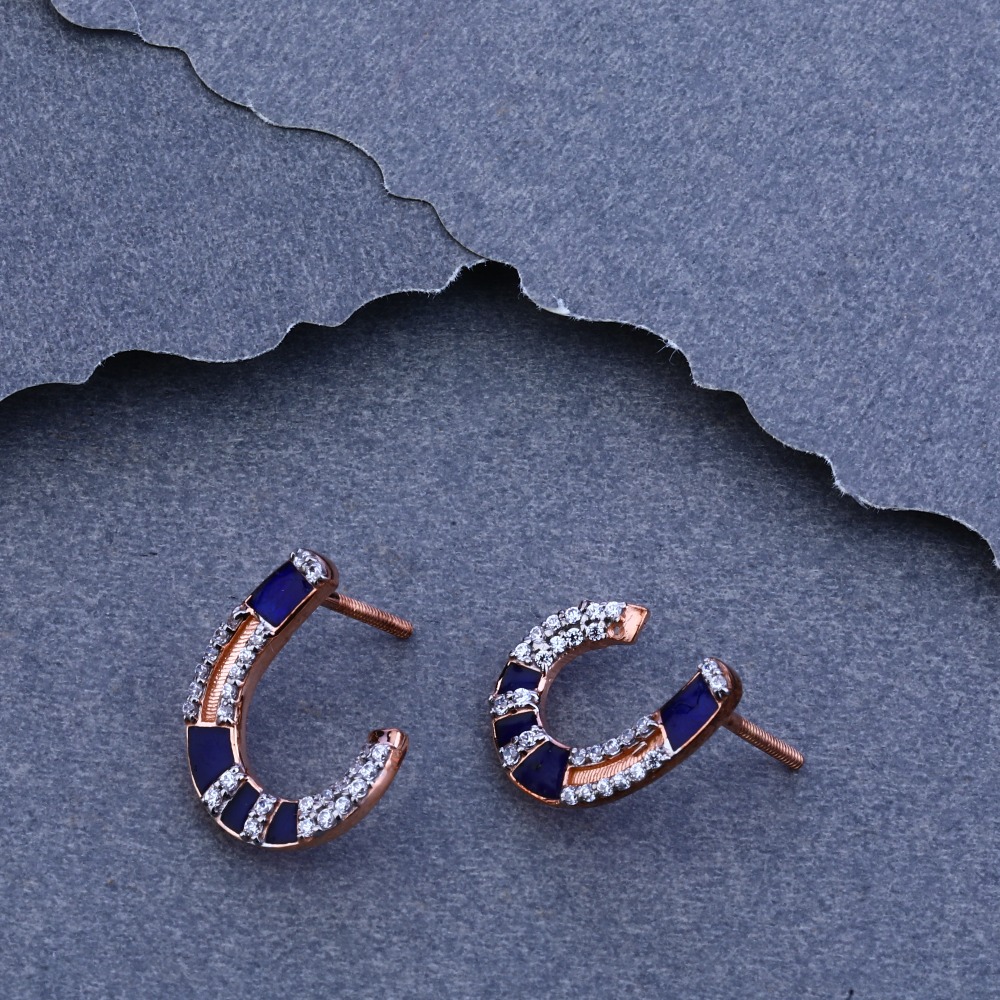 750 Rose Gold Cz  Fancy Bali RFB40
