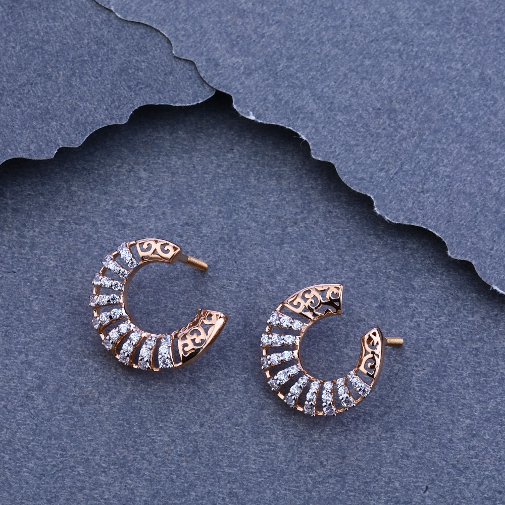 18ct Rose Gold Stylish  Cz Bali  RFB23