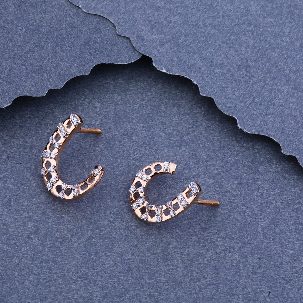 18ct Rose Gold fancy  Cz Bali  RFB22