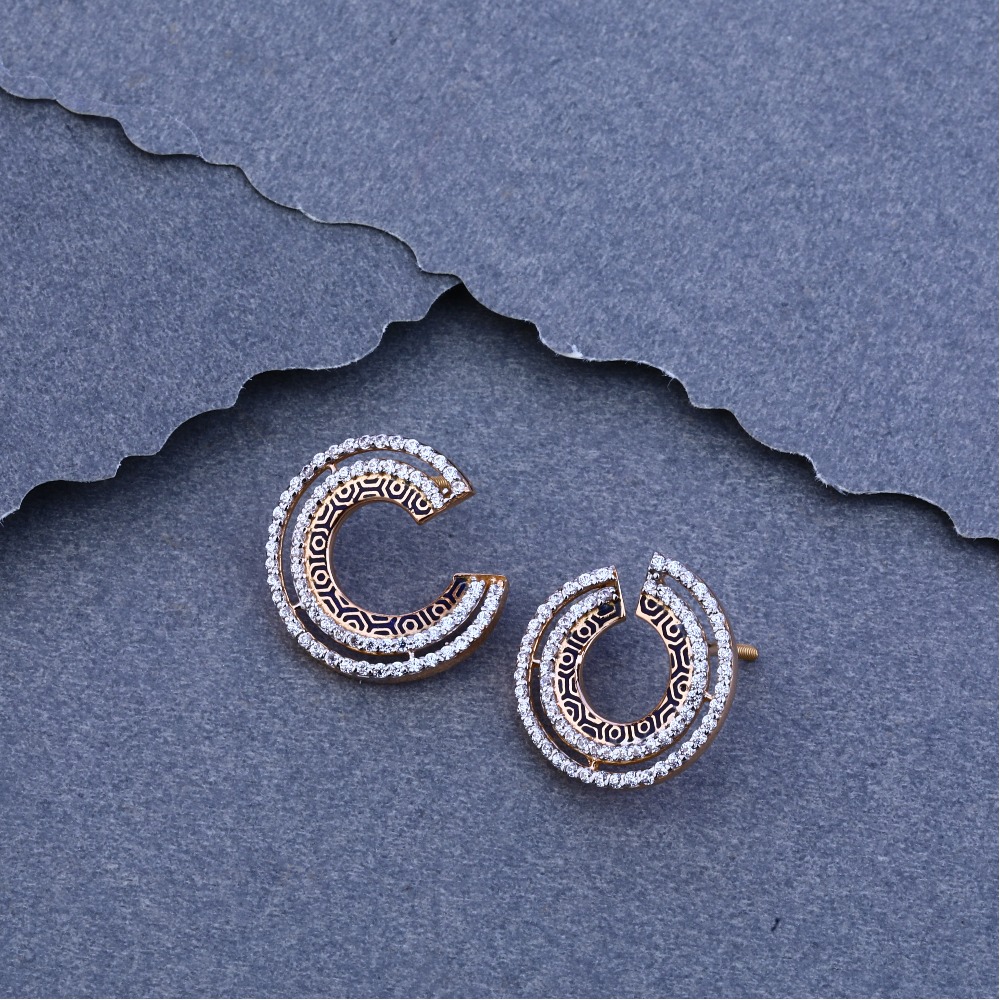 750 Rose Gold  CZ  Stylish Bali RFB13