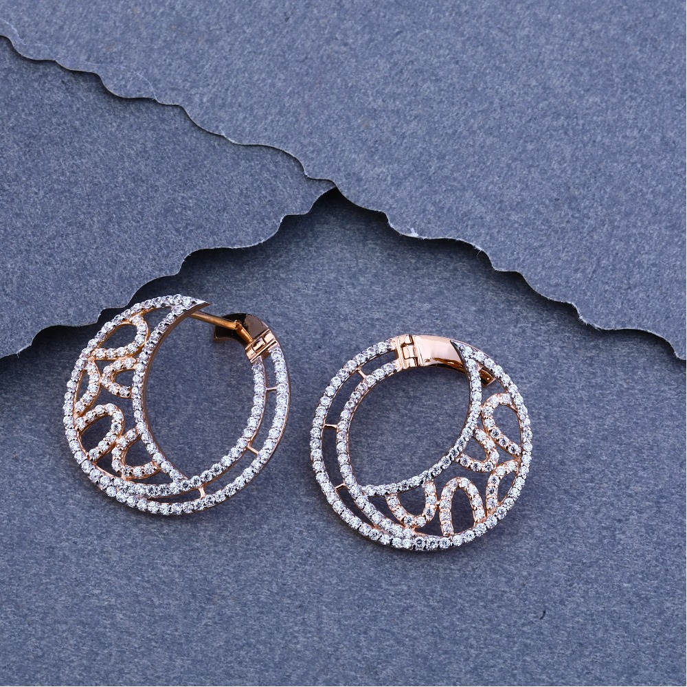 750 Rose Gold  CZ  Designer  Bali  RFB10