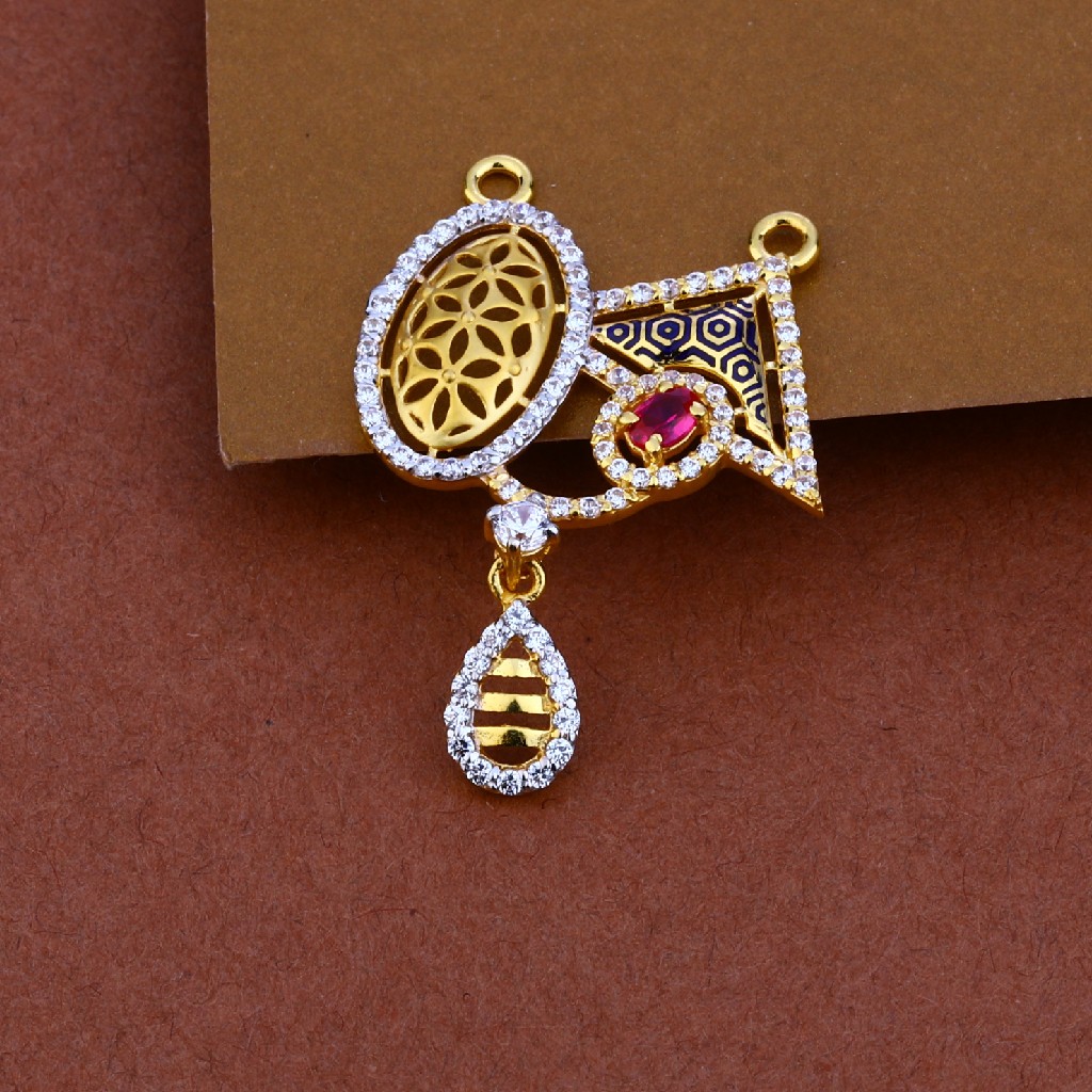 916 gold diamond mangalsutra pendant mp60