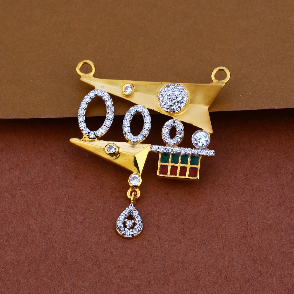 916 Gold Cz Designer Mangalsutra Pendant MP75
