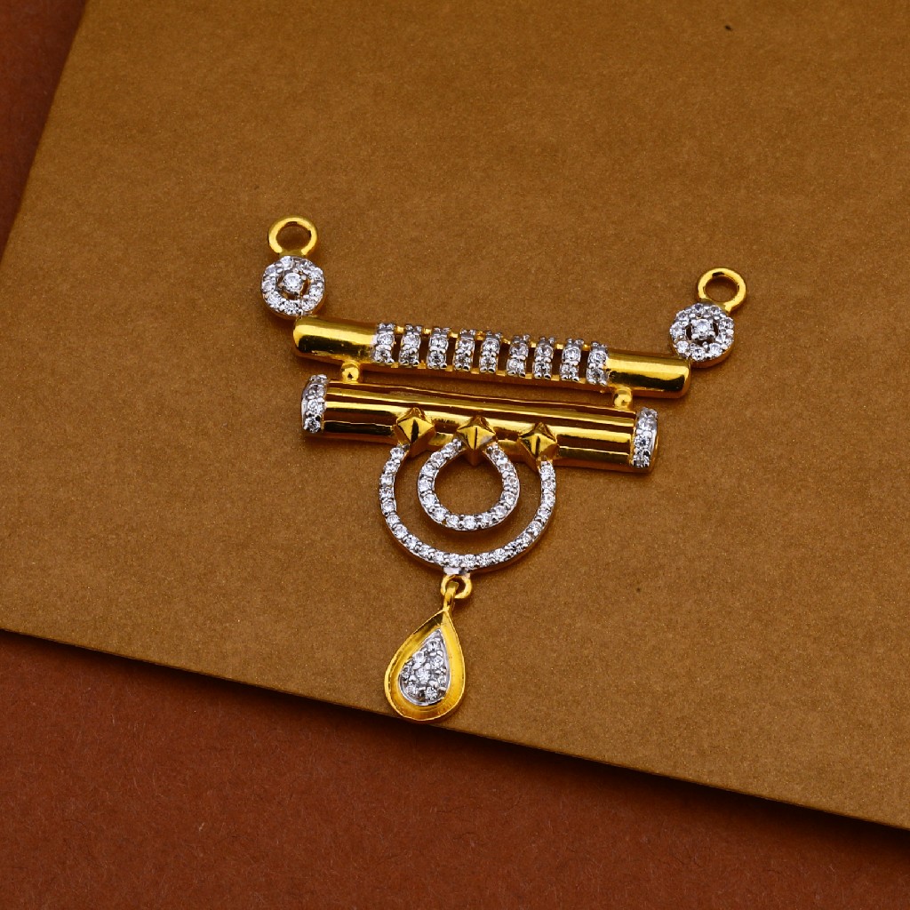 22ct Cz Gold Mangalsutra Pendant MP190