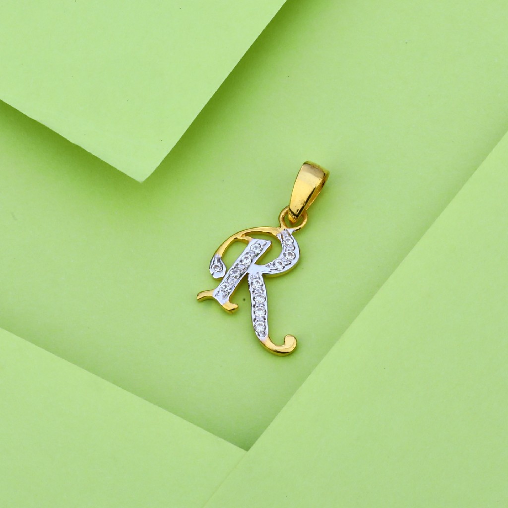 916 Gold Cz Letter Pendant LP17