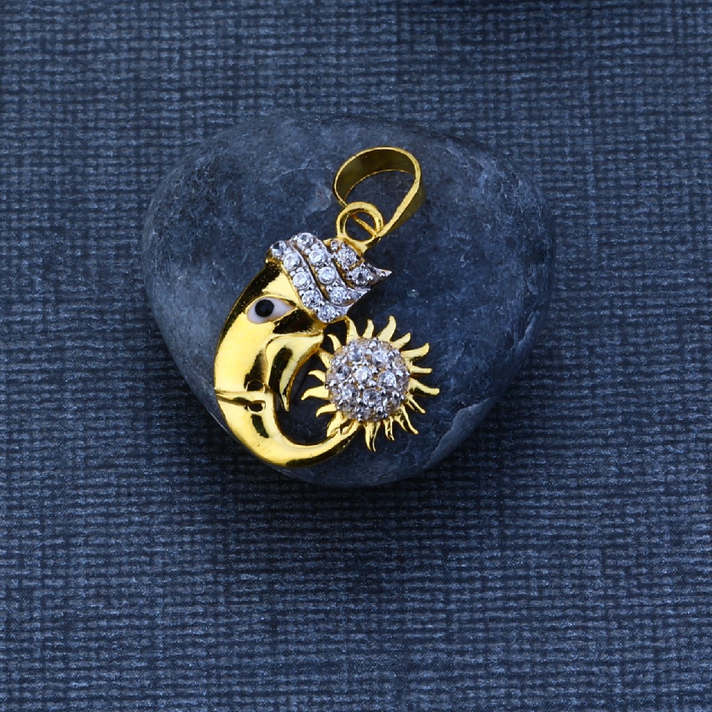 916 Gold Cz Gold Pendant GP78