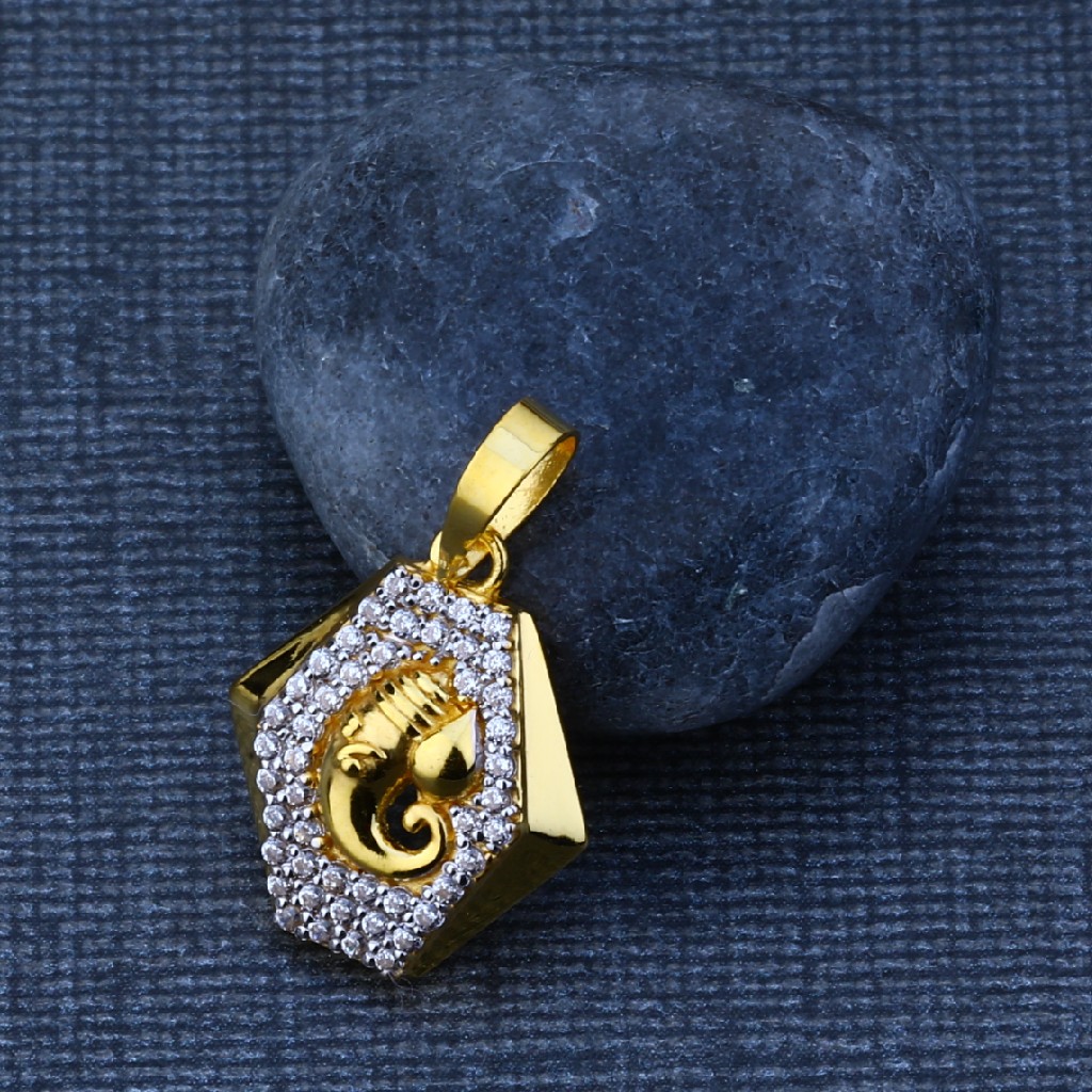 22kt Gold God Cz Pendant GP83