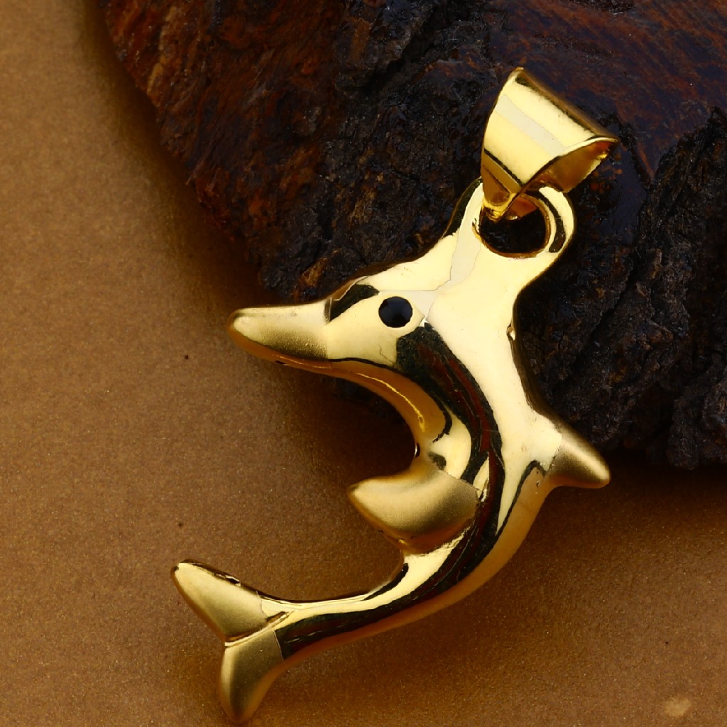 18kt Gold Hallmark Fish Design Pendant HLP129