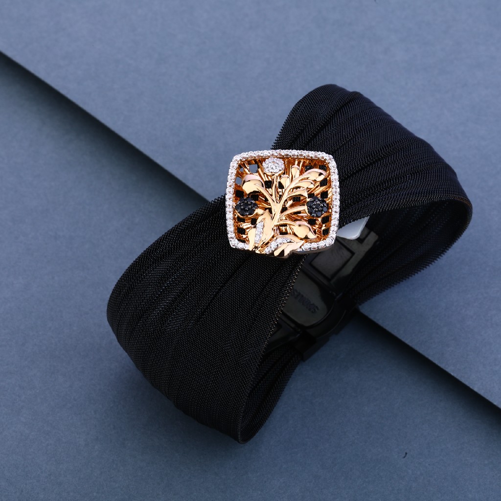 18kt Rose Gold Fancy Leather Kada LLKB09