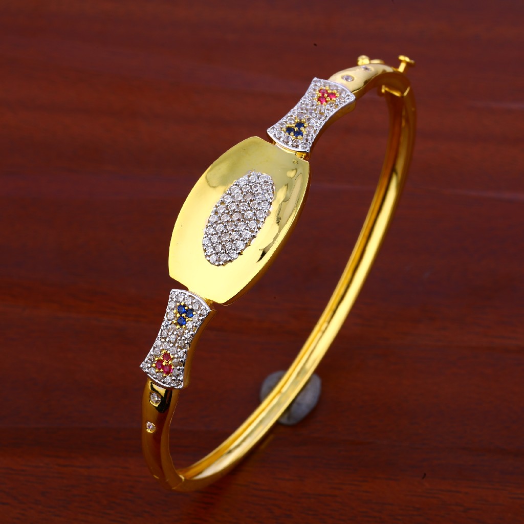 18kt Gold Cz Kada Bracelet LKB68