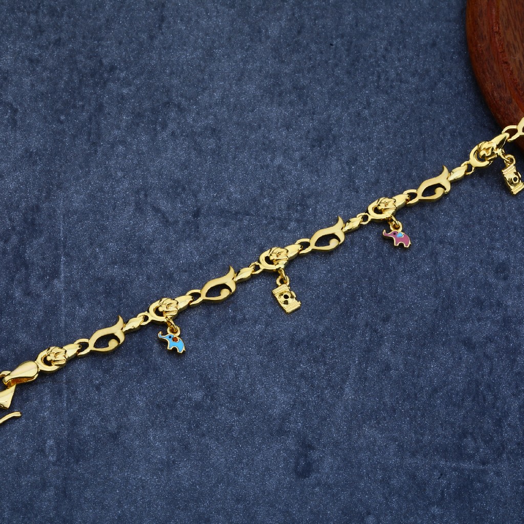 22kt Gold Plain Stylish Bracelet LPBR20