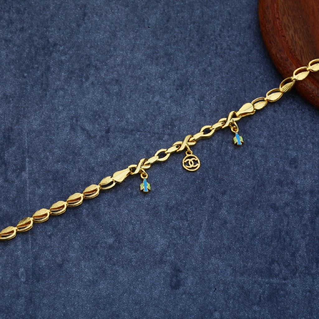 22ct Gold Plain Bracelet LPBR27
