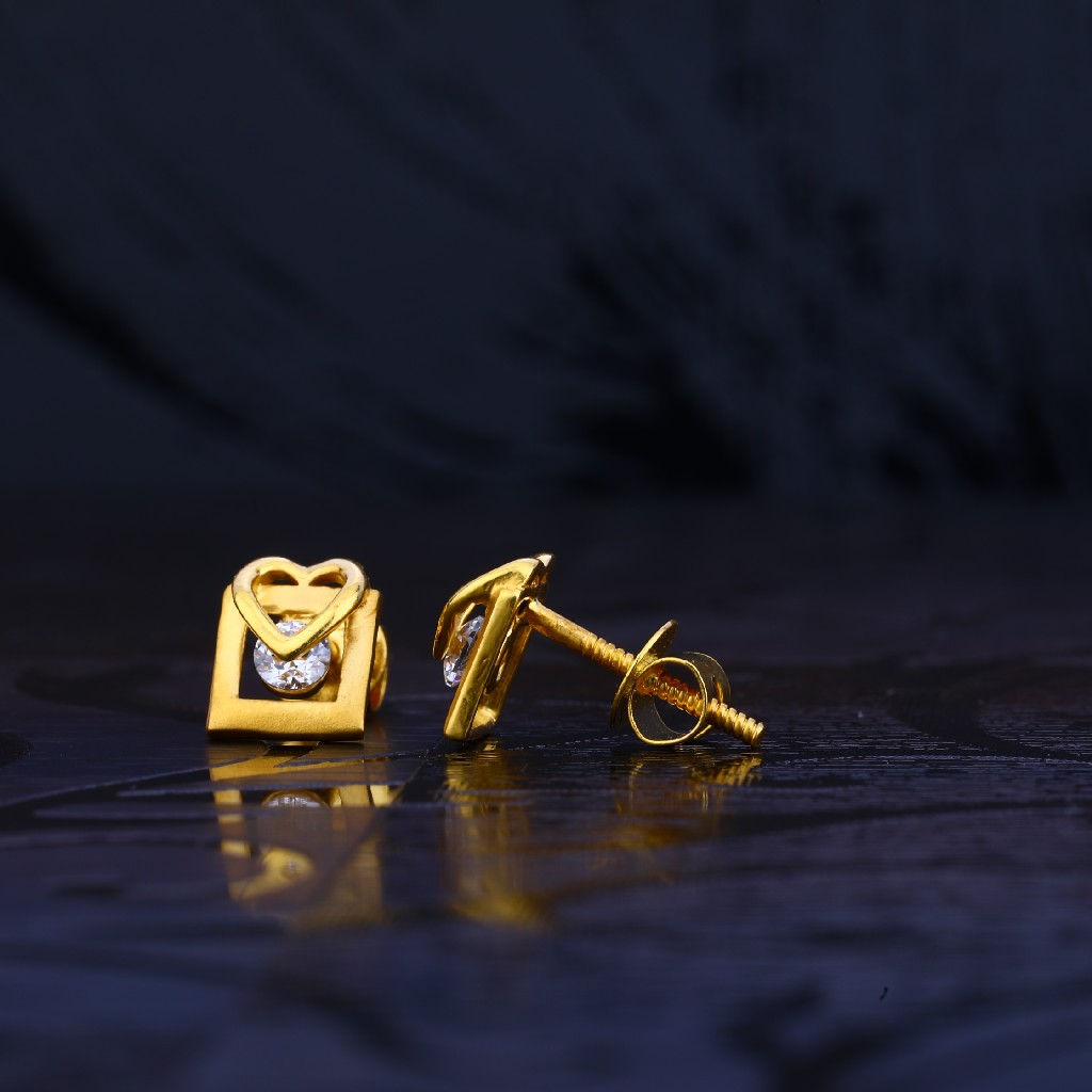22ct Heart Design Squre Earring LSE91