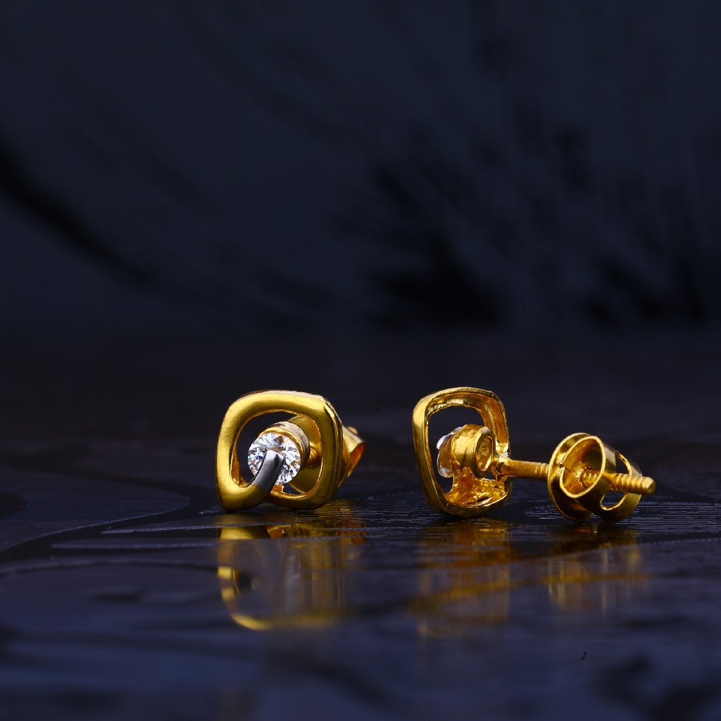 916 Solitare Gold Earring LSE94