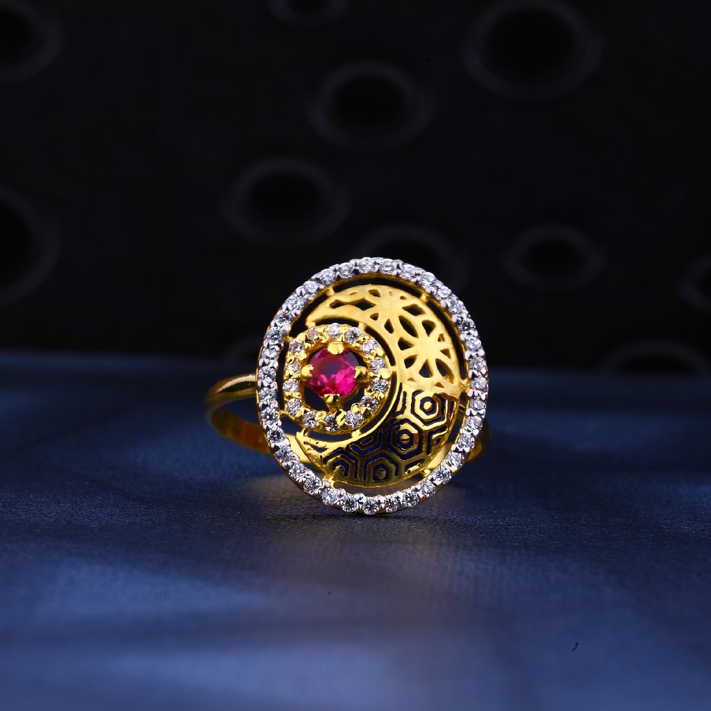22ct Gold Round Shape Hallmark Ring LR89