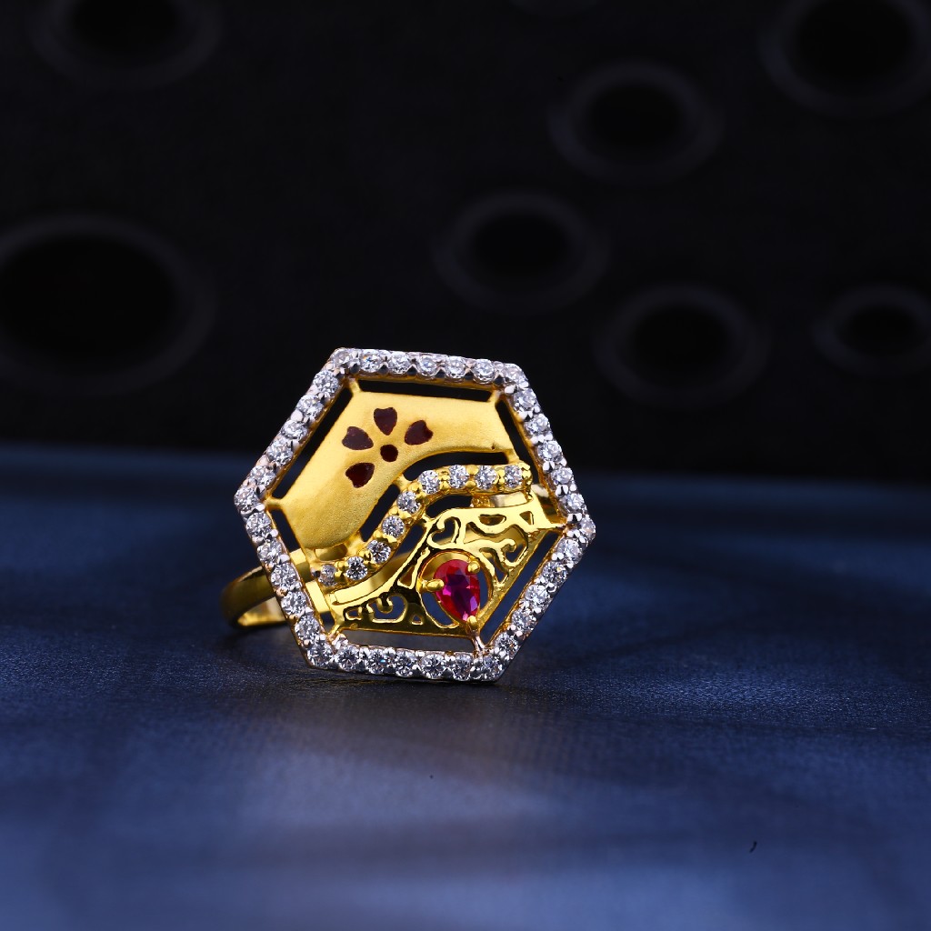 22kt Gold Hallmark Cz Ring LR115