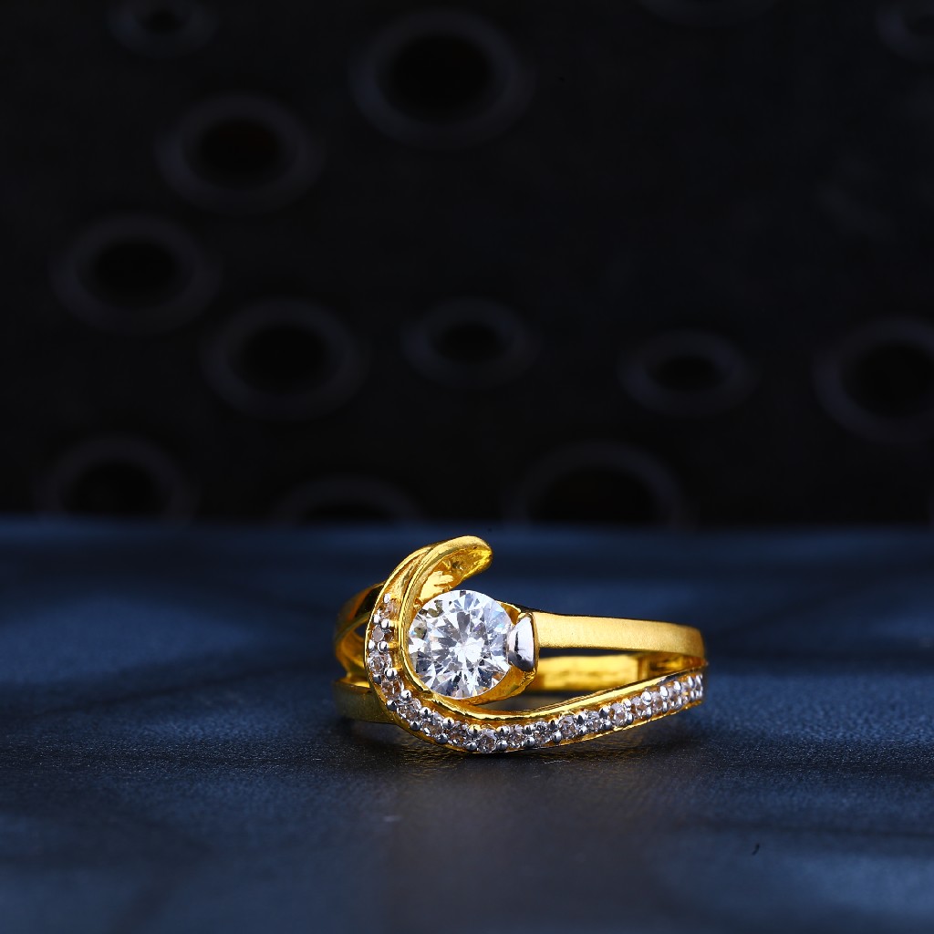 22ct Gold Designer Cz Ring LR155