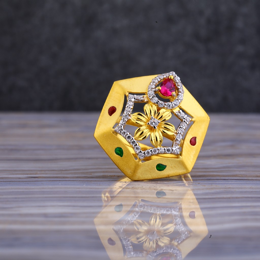 22kt gold cz diamond ring llr116
