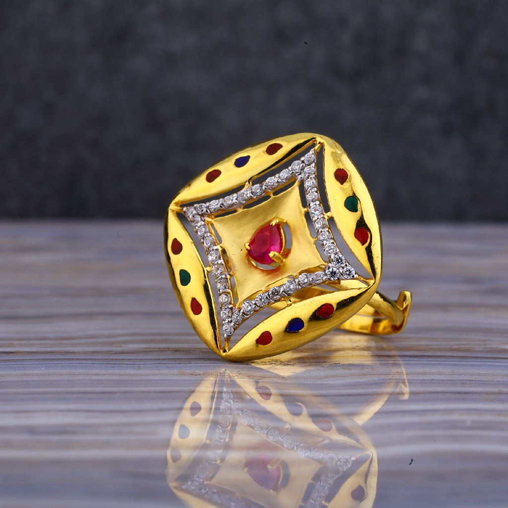 22kt Gold Classic Cz Ring LLR126