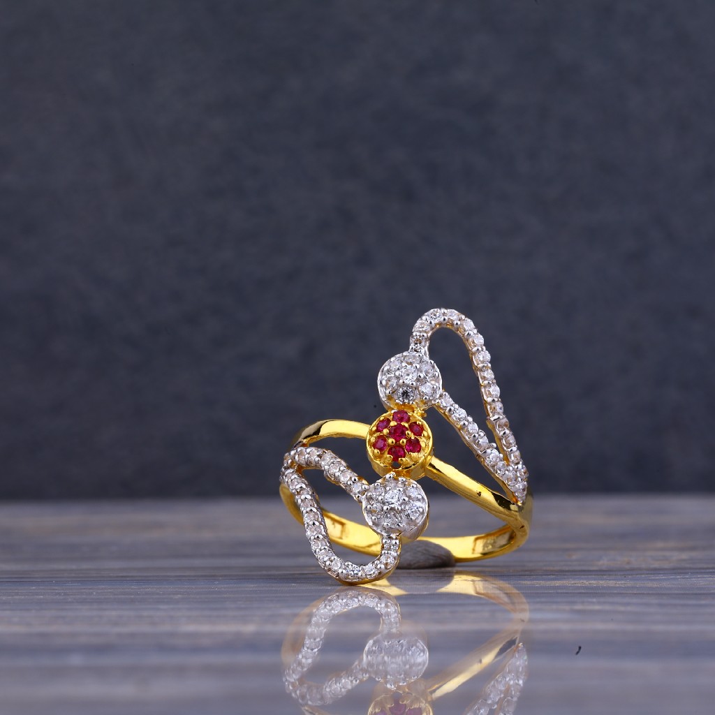 22kt Gold Designer Cz Ring LLR73
