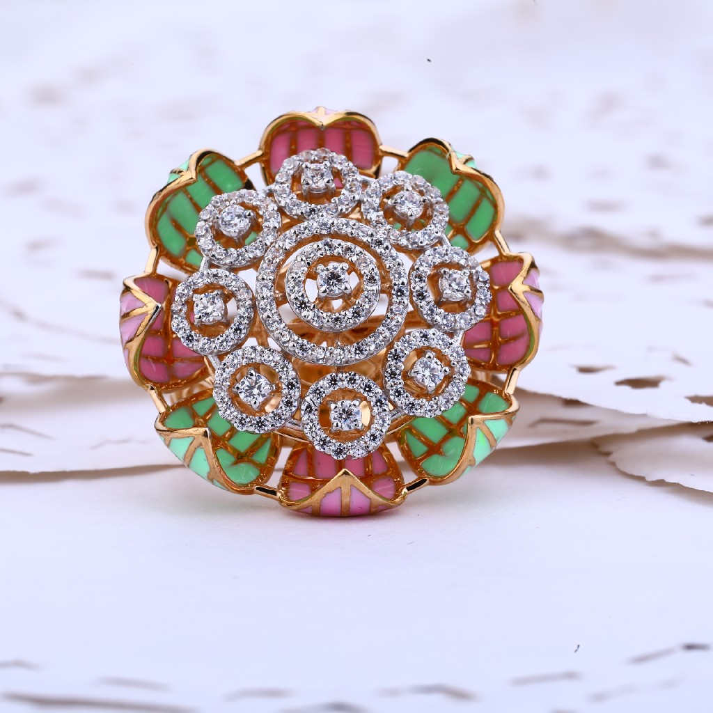 18kt Gold Ladies Hallmark Ring Of Rose RLR433