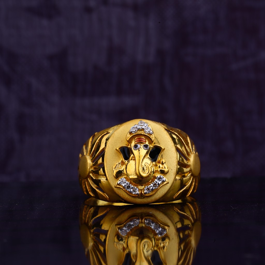 22kt 916 cz Lord Ganesha Ring MGR76