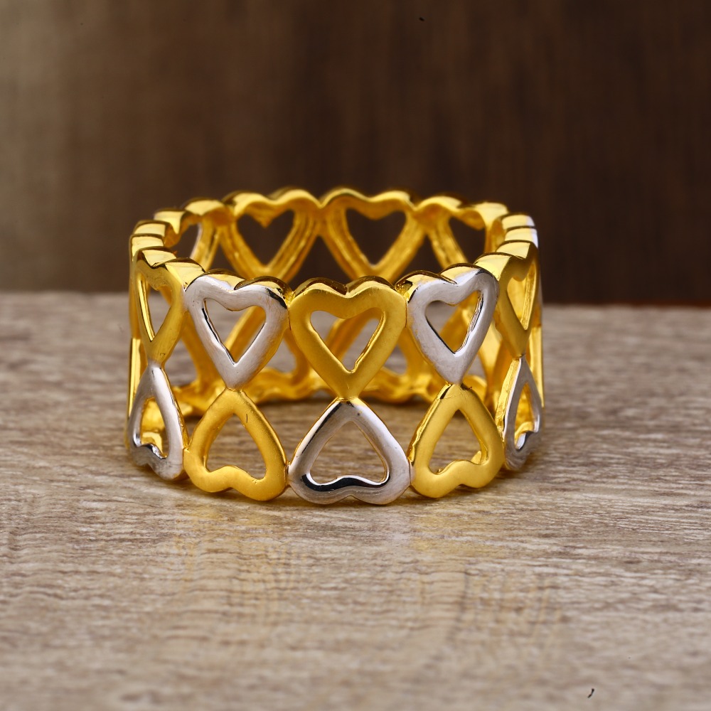 Ladies 916 Gold Heart Design Thumb Ring -LPR140
