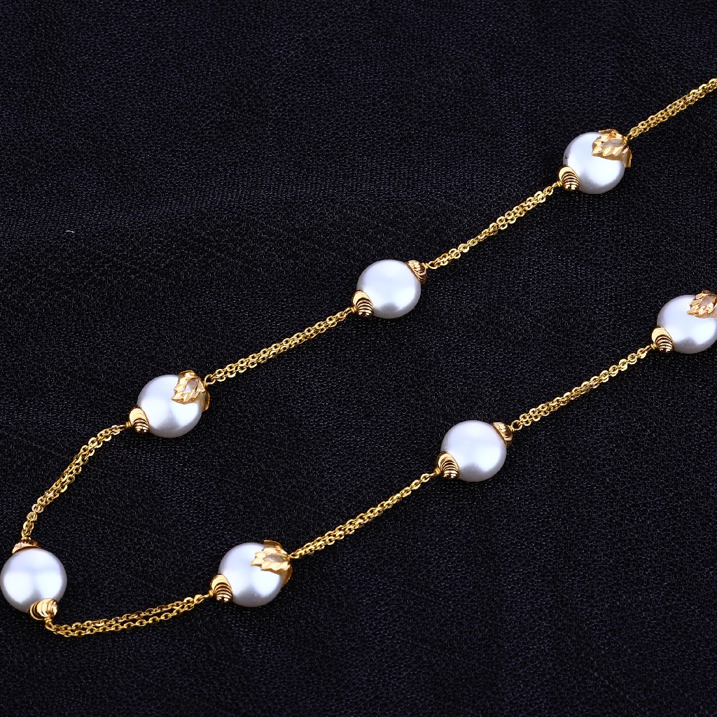Ladies White Moti 22K Fancy Mala-AC104