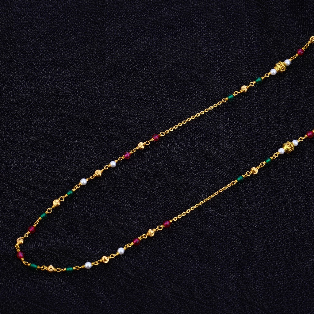 Ladies 22K Delicate Single Line MotiMala-AC102