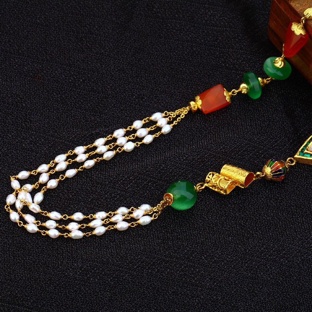 Ladies 22K Antique Moti Chain mala-AC159