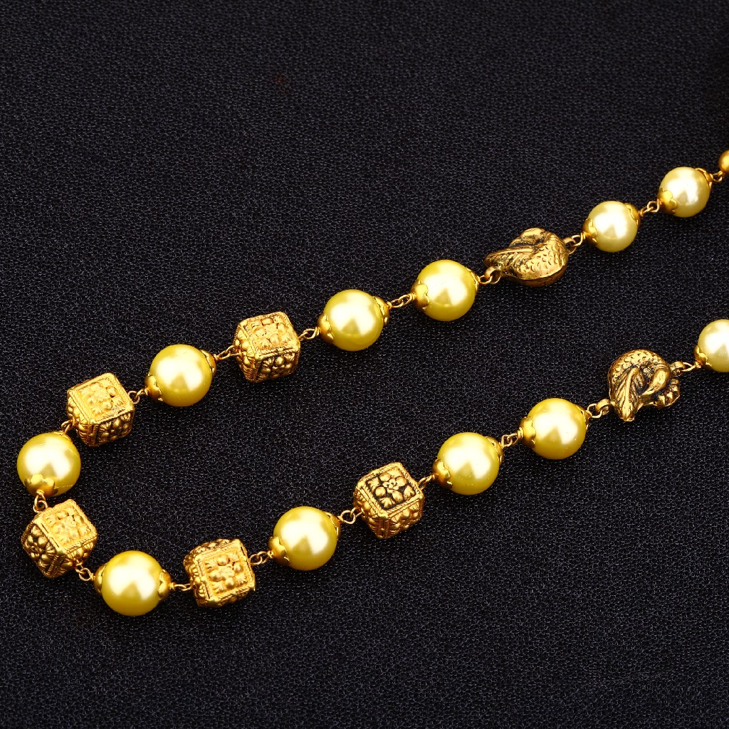 Antique Ladies 22K Gold Moti Mala-AC147