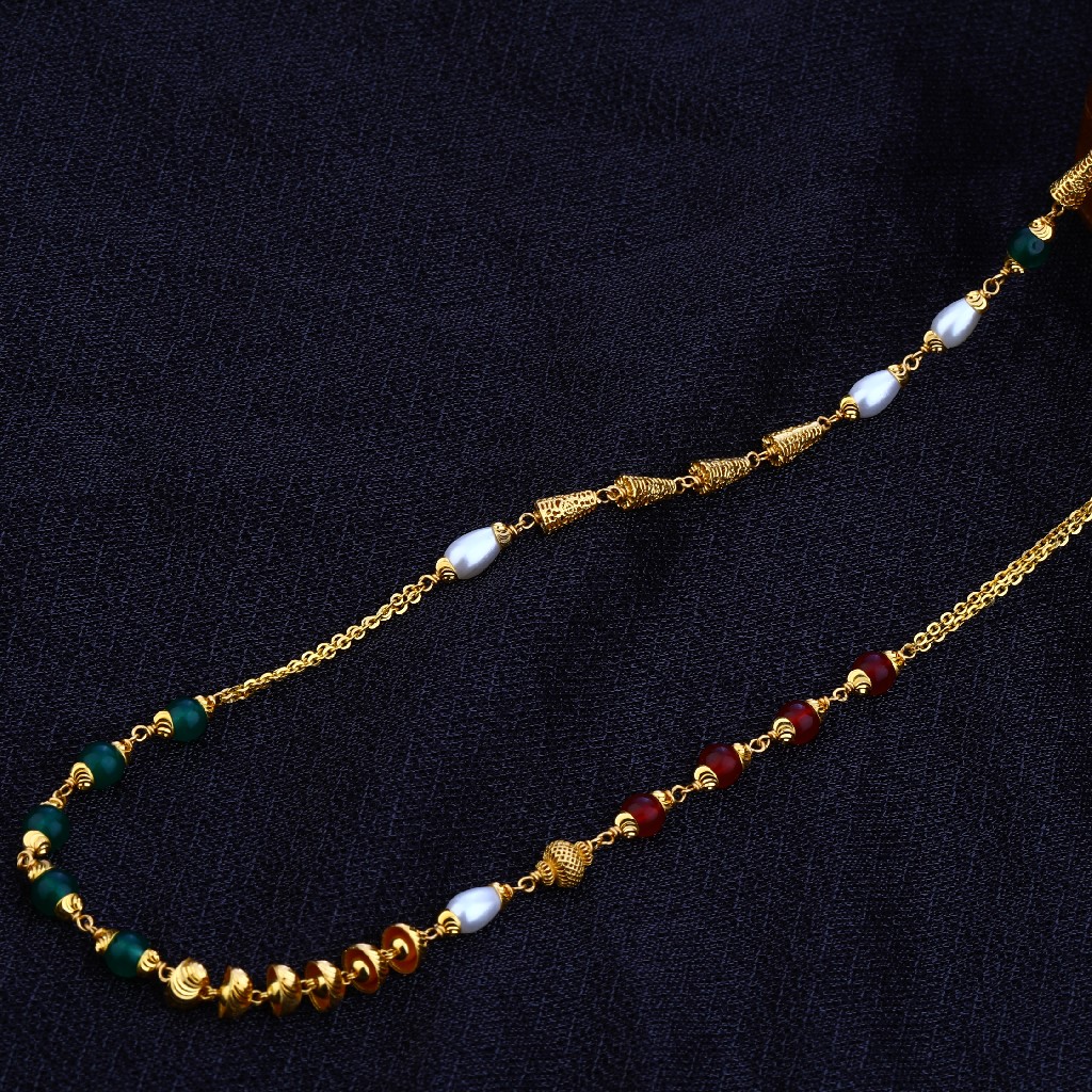 Ladies 22K Designer Gold Moti ChainMala-AC80
