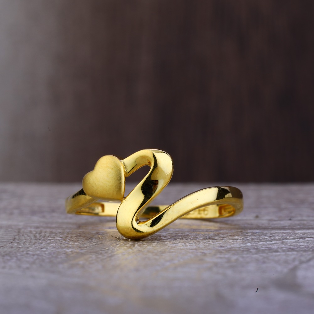 Ladies 22K Gold Heart Designer Ring -LPR78