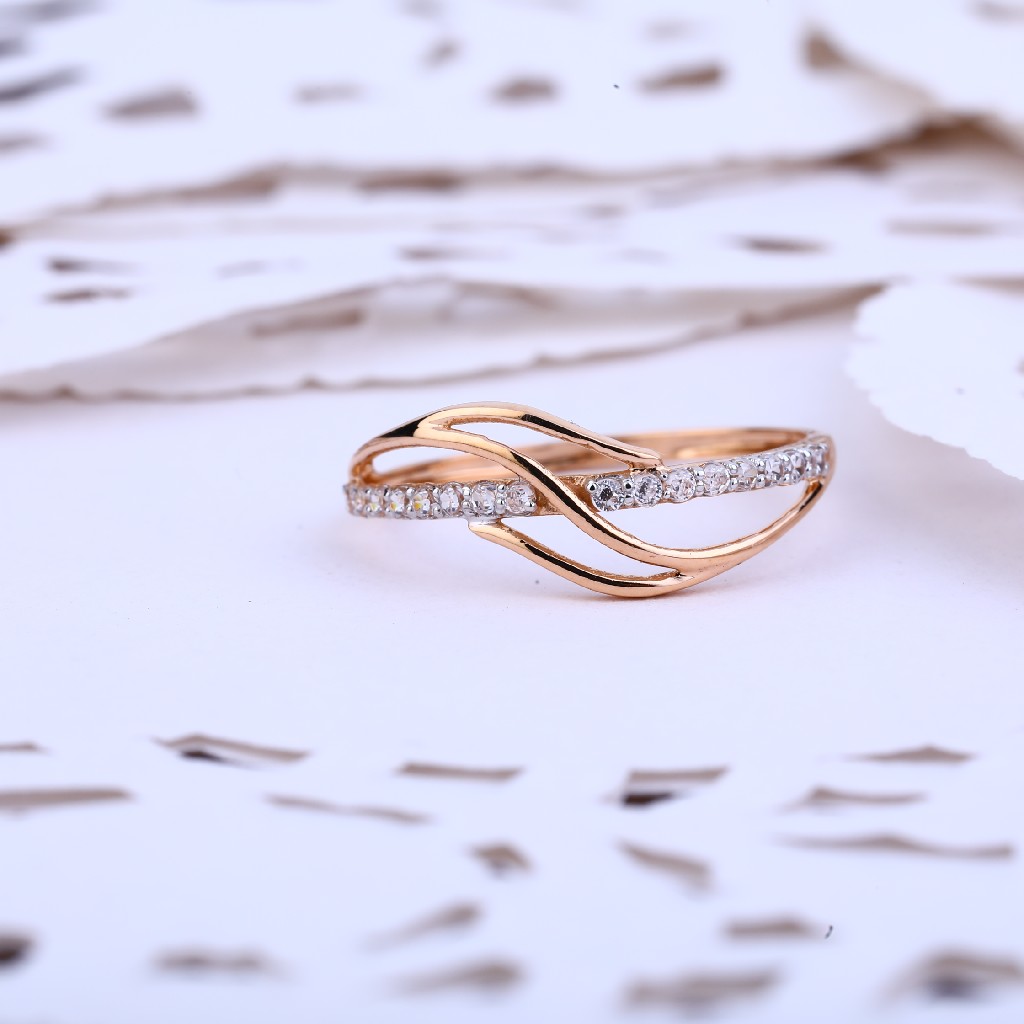 18K Rose Gold Delicate Ladies Ring-RLR396