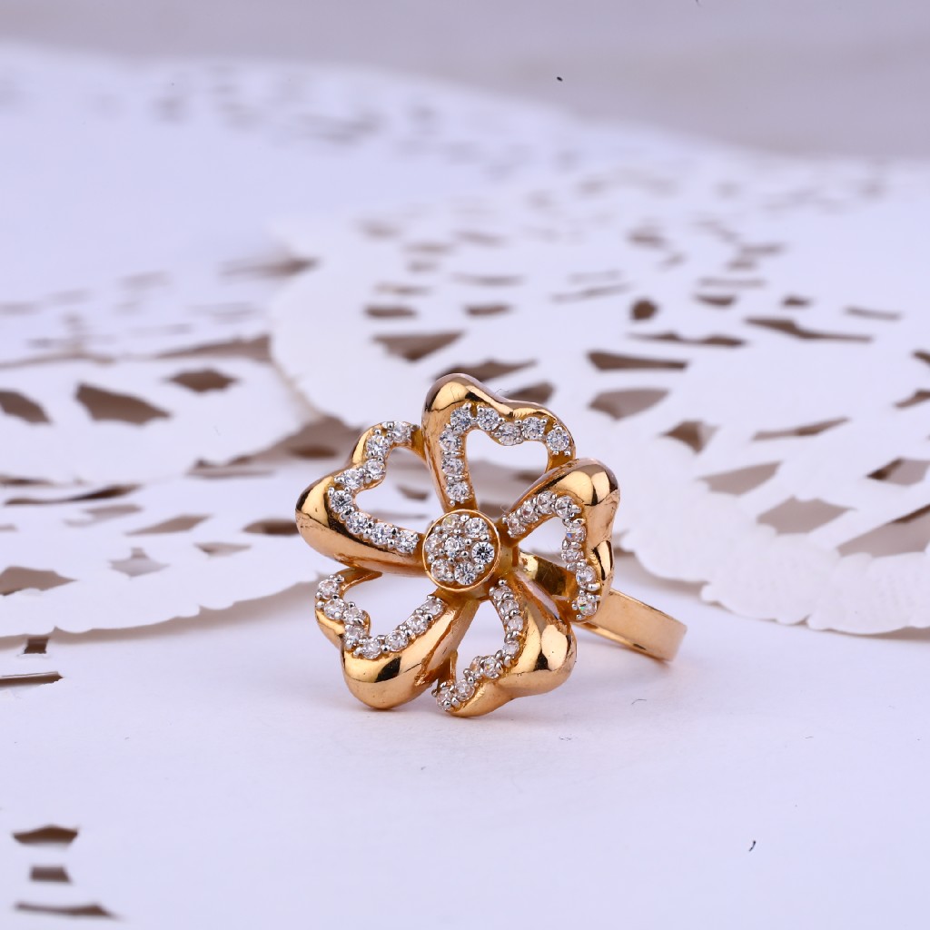 Ladies Rose Gold 18K Designer Ring-RLR365